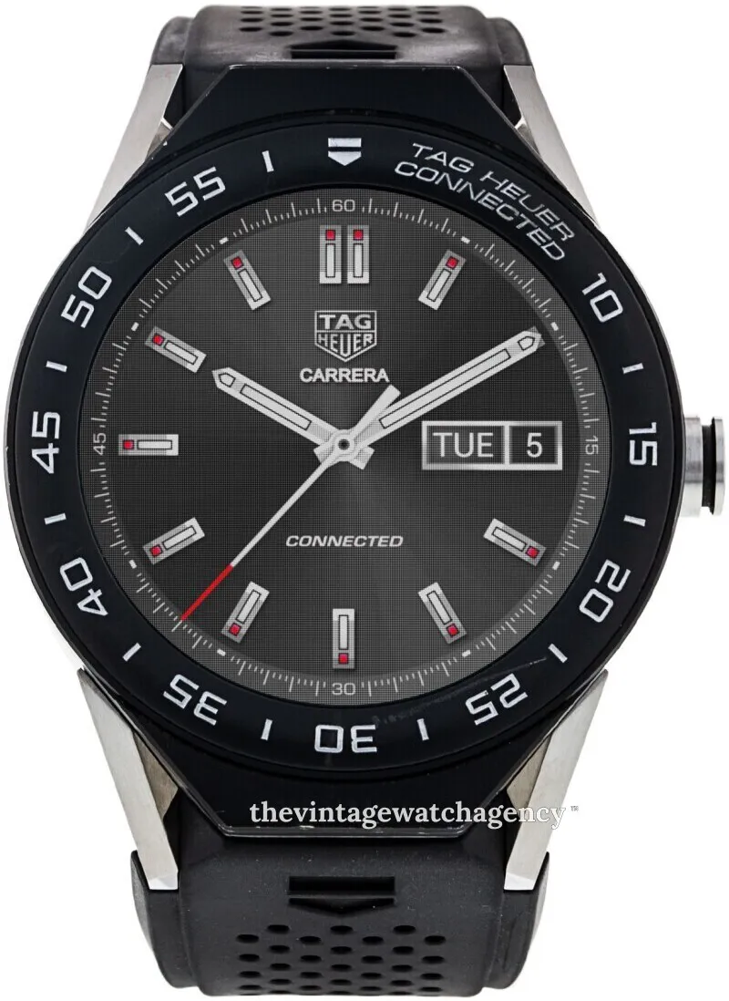 TAG Heuer Carrera SBF8A8001.11FT6076 45mm Brushed/polished titanium Black