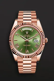 Rolex Day-Date 40 228235 Everose gold Green