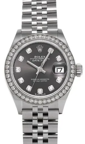 Rolex Lady-Datejust 279384RBR 28mm Stainless steel Gray