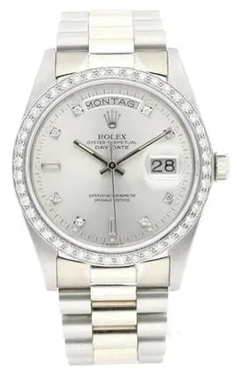 Rolex Day-Date 36 18049 36mm White gold Silver