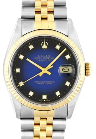 Rolex Datejust 16233G 36mm Yellow gold and Stainless steel Blue