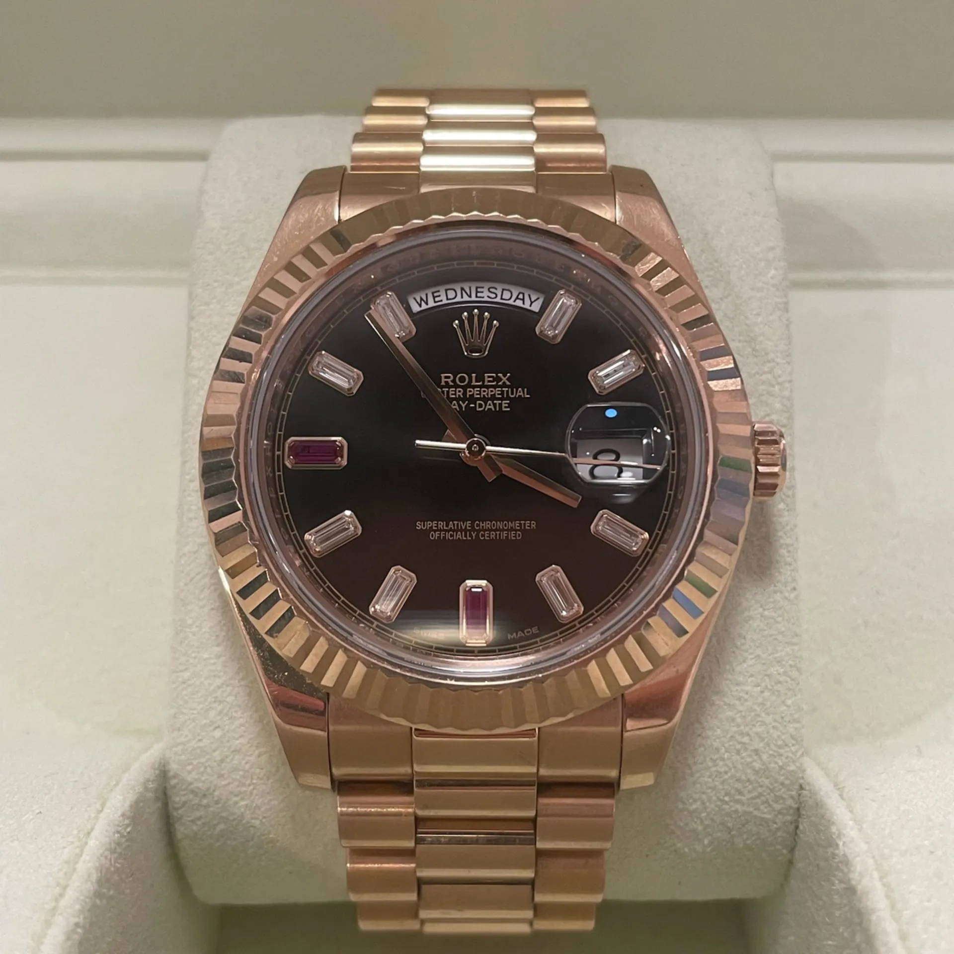 Rolex Day-Date II 218235 41mm Rose gold Black