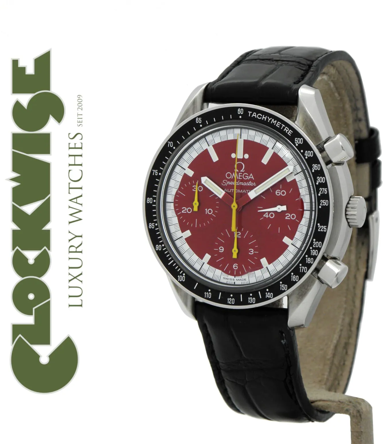 Omega Speedmaster Reduced 3810.61.41 39mm Stainless steel Red