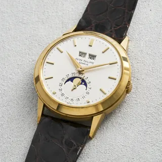 Patek Philippe Perpetual Calendar 3448 J HL 18ct yellow gold Silver