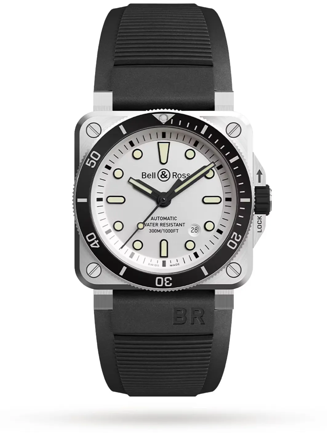 Bell & Ross Instruments BR0392-D-WH-ST/SRB 42mm Stainless steel Silver