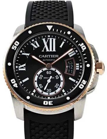 Cartier Calibre de Cartier W7100055 42mm Yellow gold and Stainless steel Black