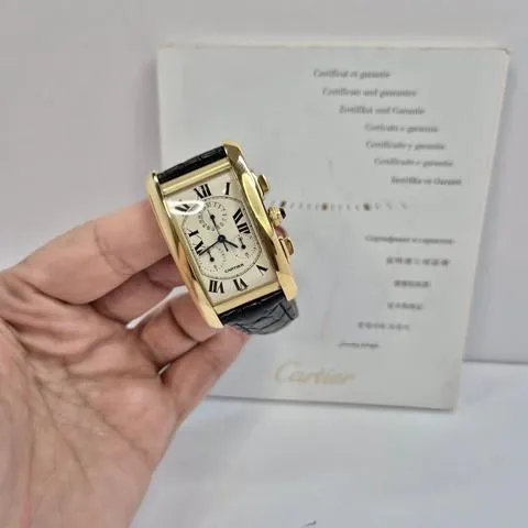 Cartier Tank Américaine 1730 27mm Yellow gold White