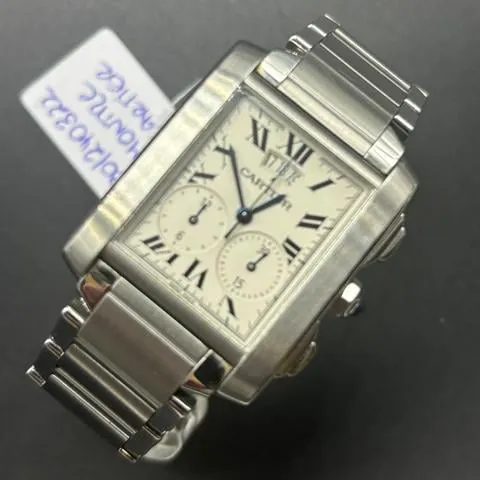 Cartier Tank Française 2653 28mm Stainless steel White