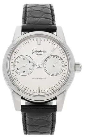 Glashütte Senator Hand Date 39-58-02-02-04 40mm Stainless steel Silver