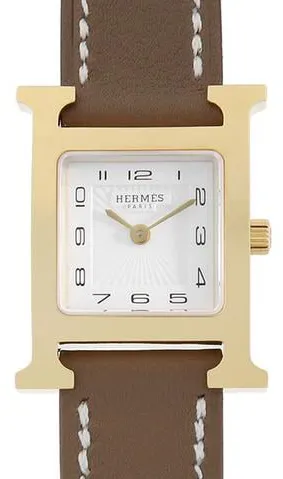 Hermès Heure H HH1.201 30mm Gold-plated White