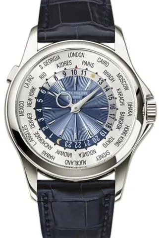 Patek Philippe World Time 5130P-001 39.5mm Platinum Blue