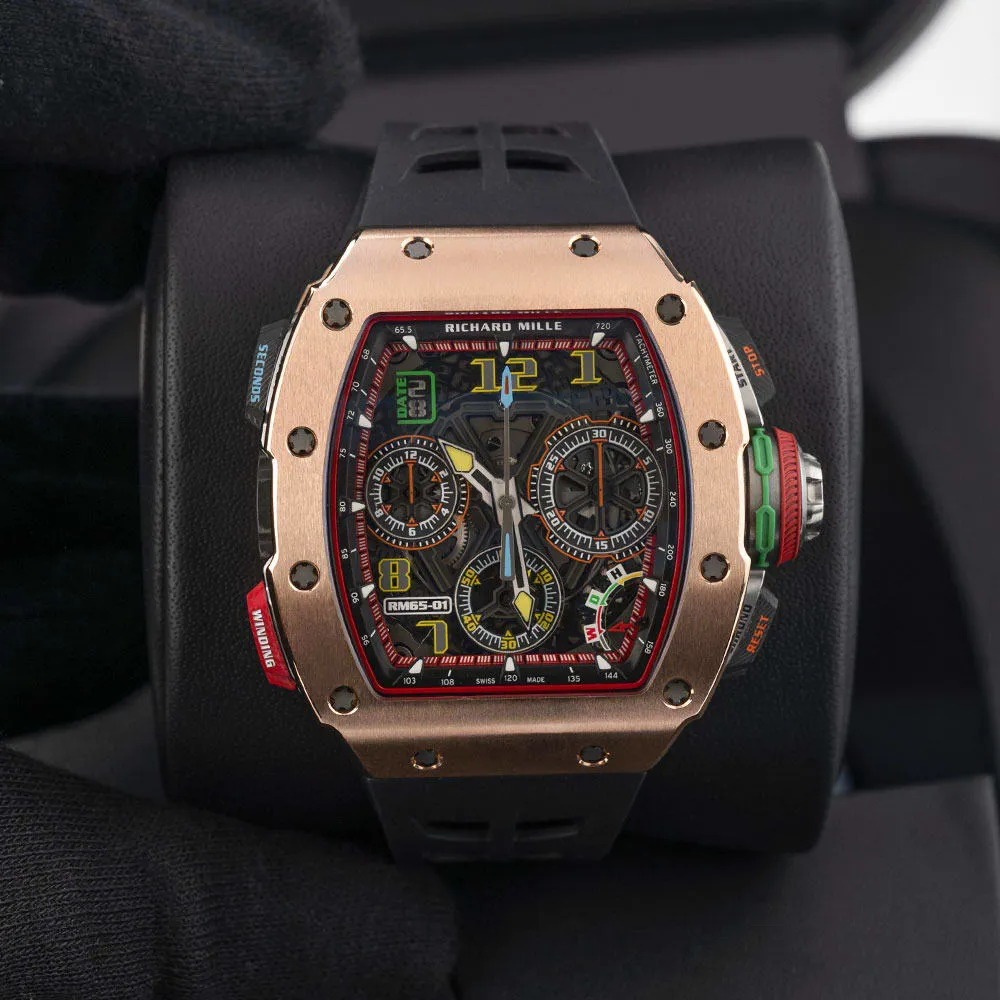 Richard Mille RM 65-01 RM65-01 44.5mm Rose gold Skeletonized