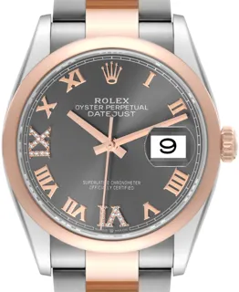 Rolex Datejust 36 126201 36mm Stainless steel$18k rose gold Slate grey