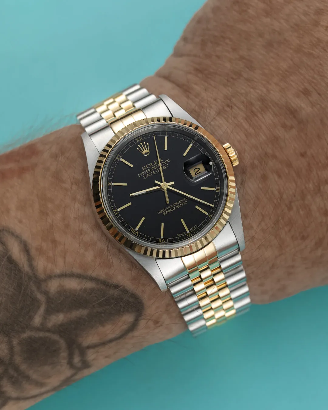 Rolex Datejust 36 16233 36mm Yellow gold and Stainless steel Black