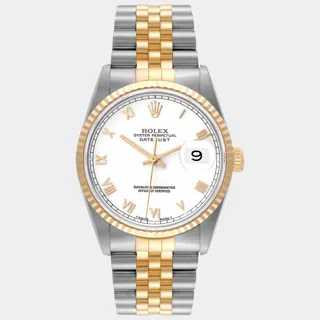 Rolex Datejust 36 16233 Yellow gold and Stainless steel White