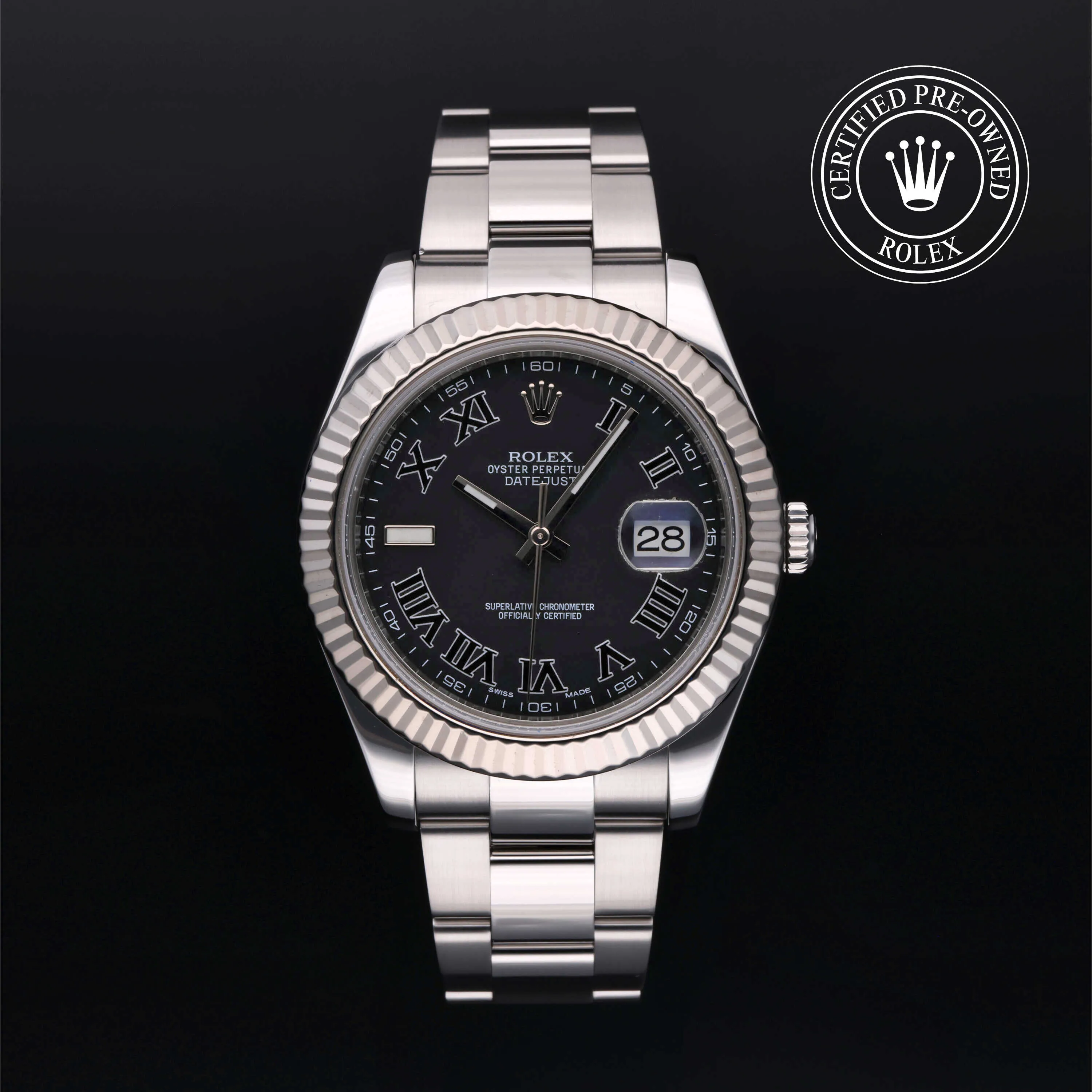 Rolex Datejust II 116334-0002 41mm White gold and Oystersteel Black