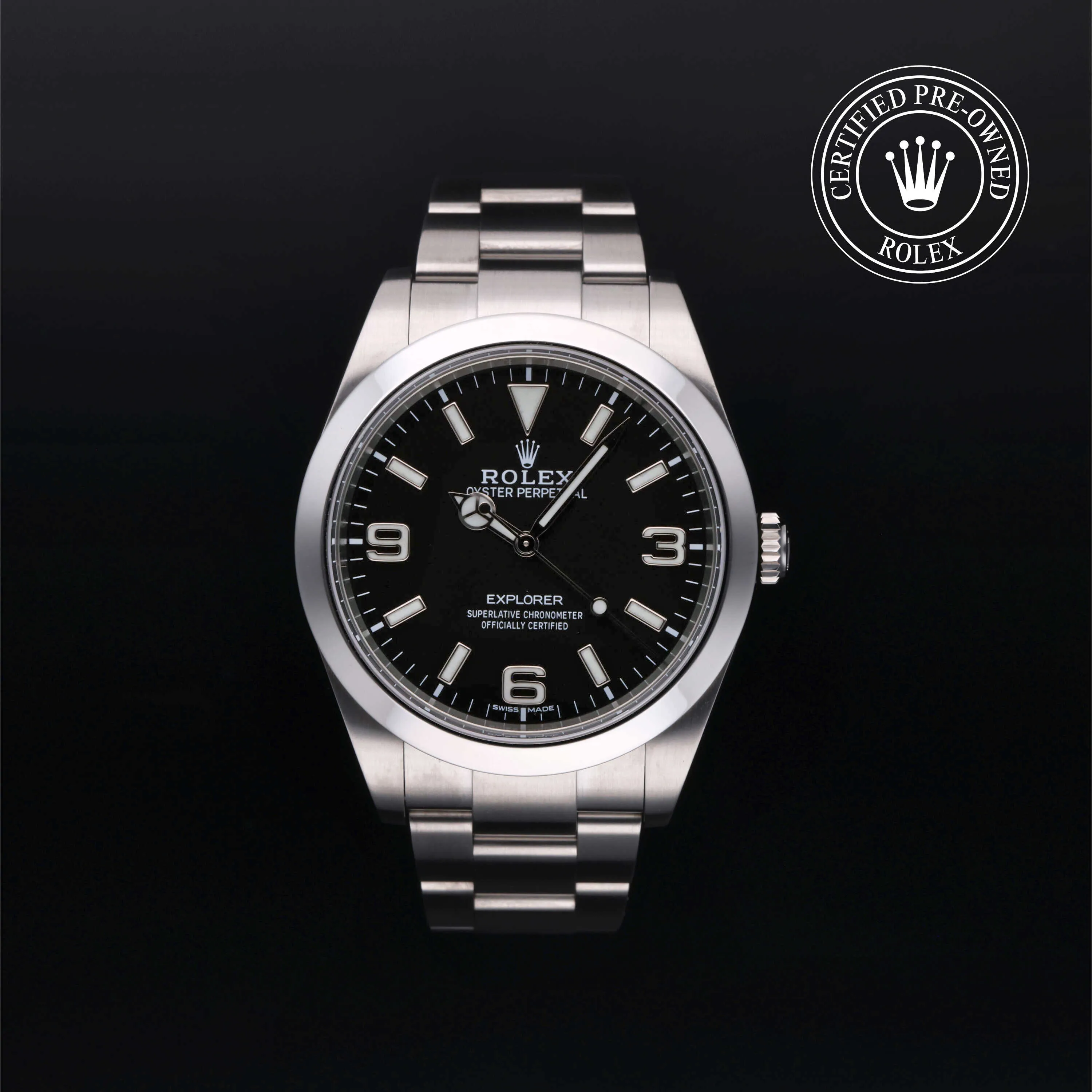 Rolex Explorer 214270-0003 39mm Oystersteel Black