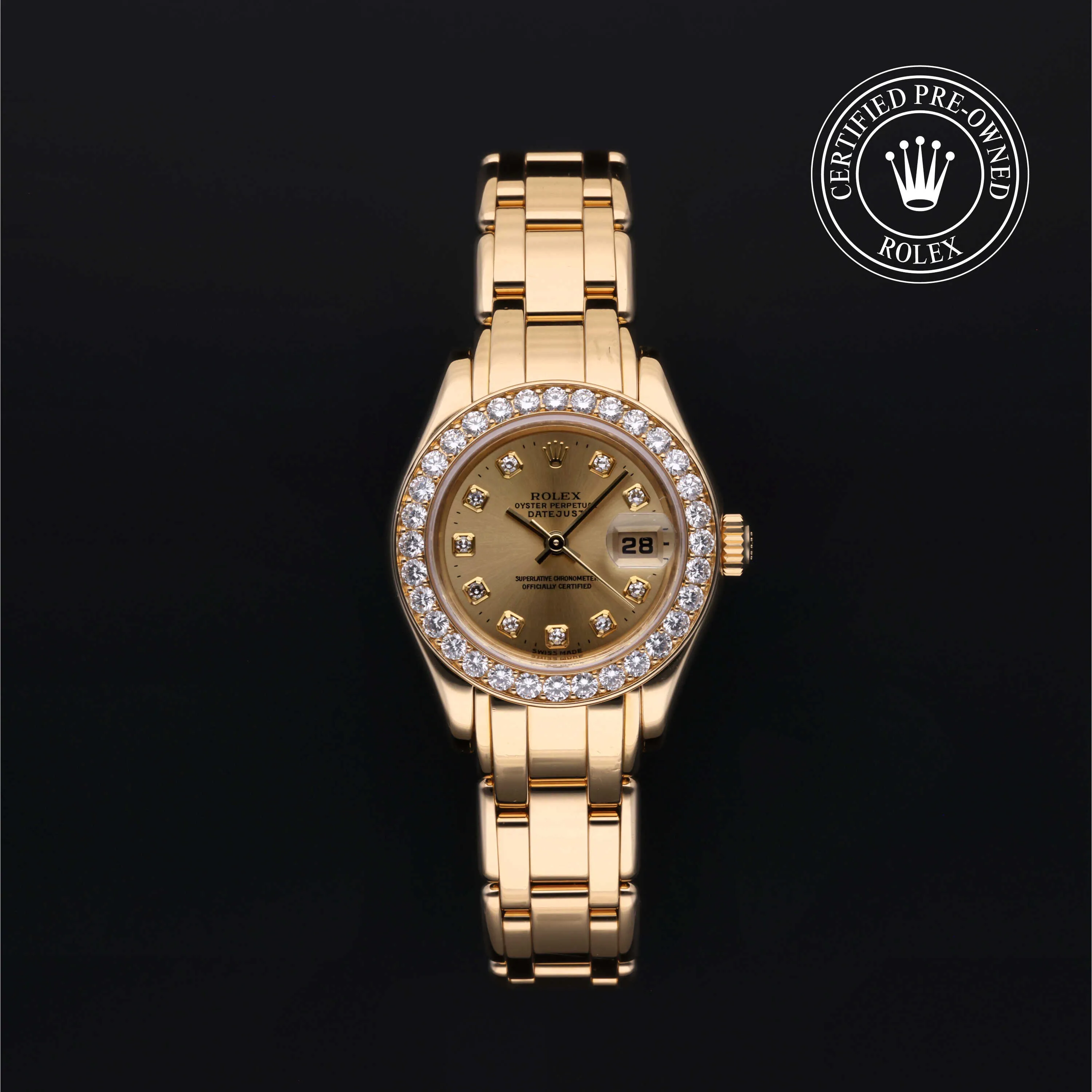 Rolex Pearlmaster 69298 29mm Yellow gold Champagne