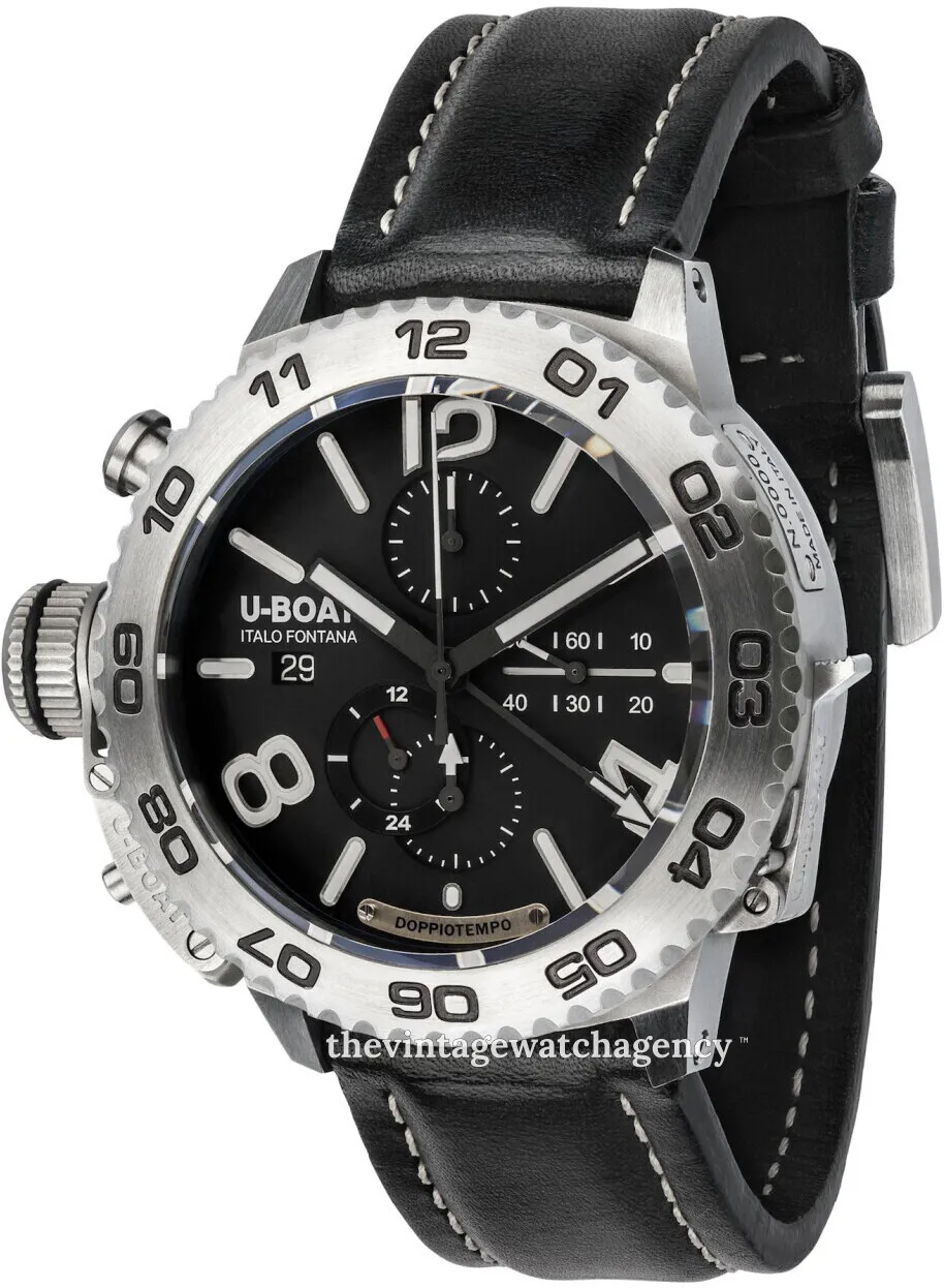 U-Boat Dual Time 9016 46mm Stainless steel Black