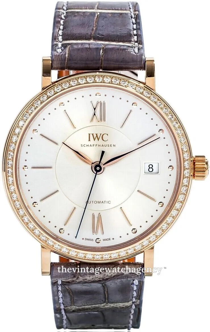 IWC Portofino IW458107 37mm Yellow gold Silver