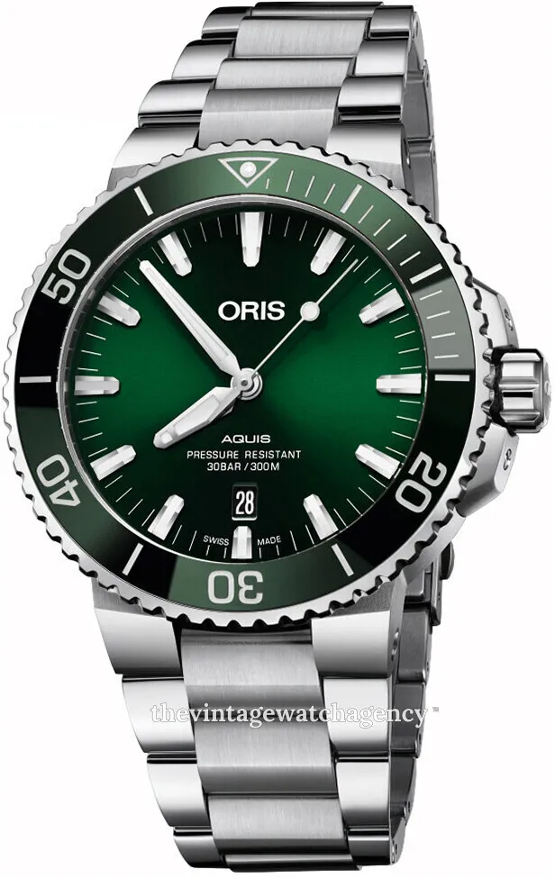 Oris Aquis Date 01 733 7730 4157-07 8 24 05PEB 43.5mm Stainless steel Green