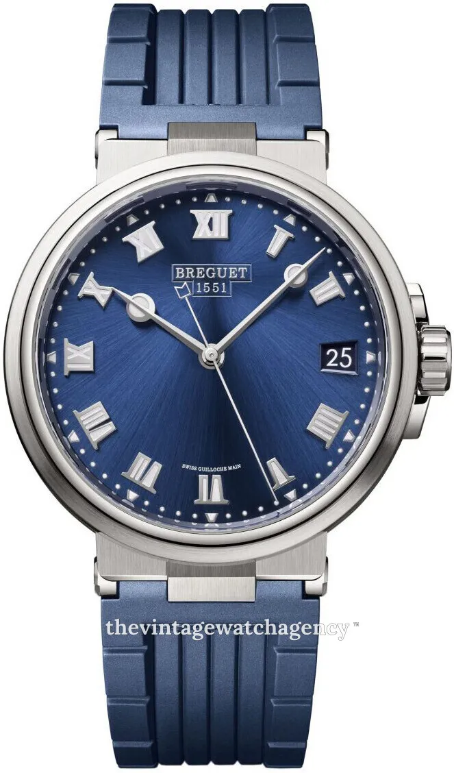 Breguet Marine 5517TI/Y1/5ZU 40mm Brushed/polished titanium Blue