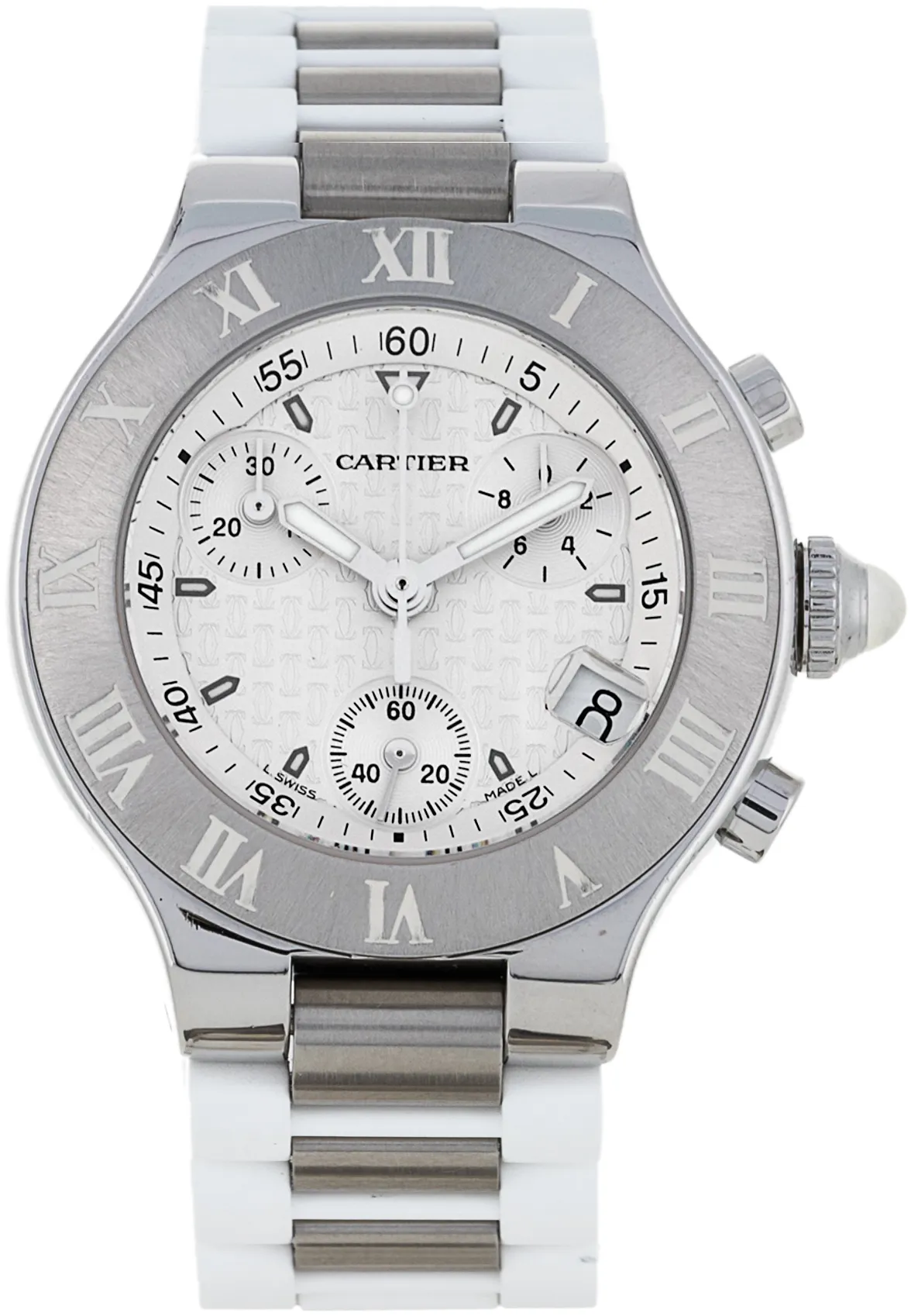 Cartier 21 Chronoscaph W10184U2 38mm Stainless steel White