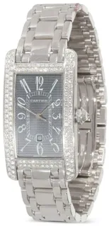 Cartier Tank Amu00e9ricaine 18k white gold Black