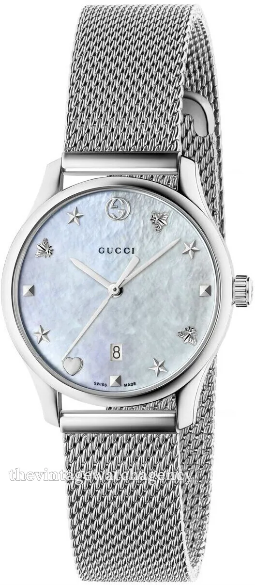 Gucci G-Timeless YA126583 29mm Stainless steel White