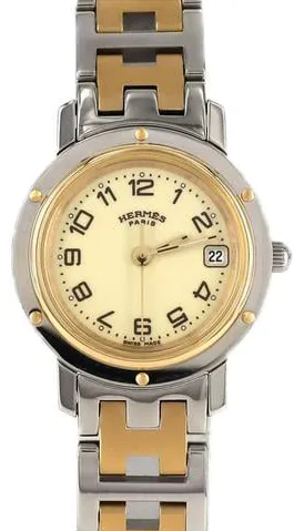 Hermès Clipper CL4.220 24mm Yellow gold and Stainless steel Champagne