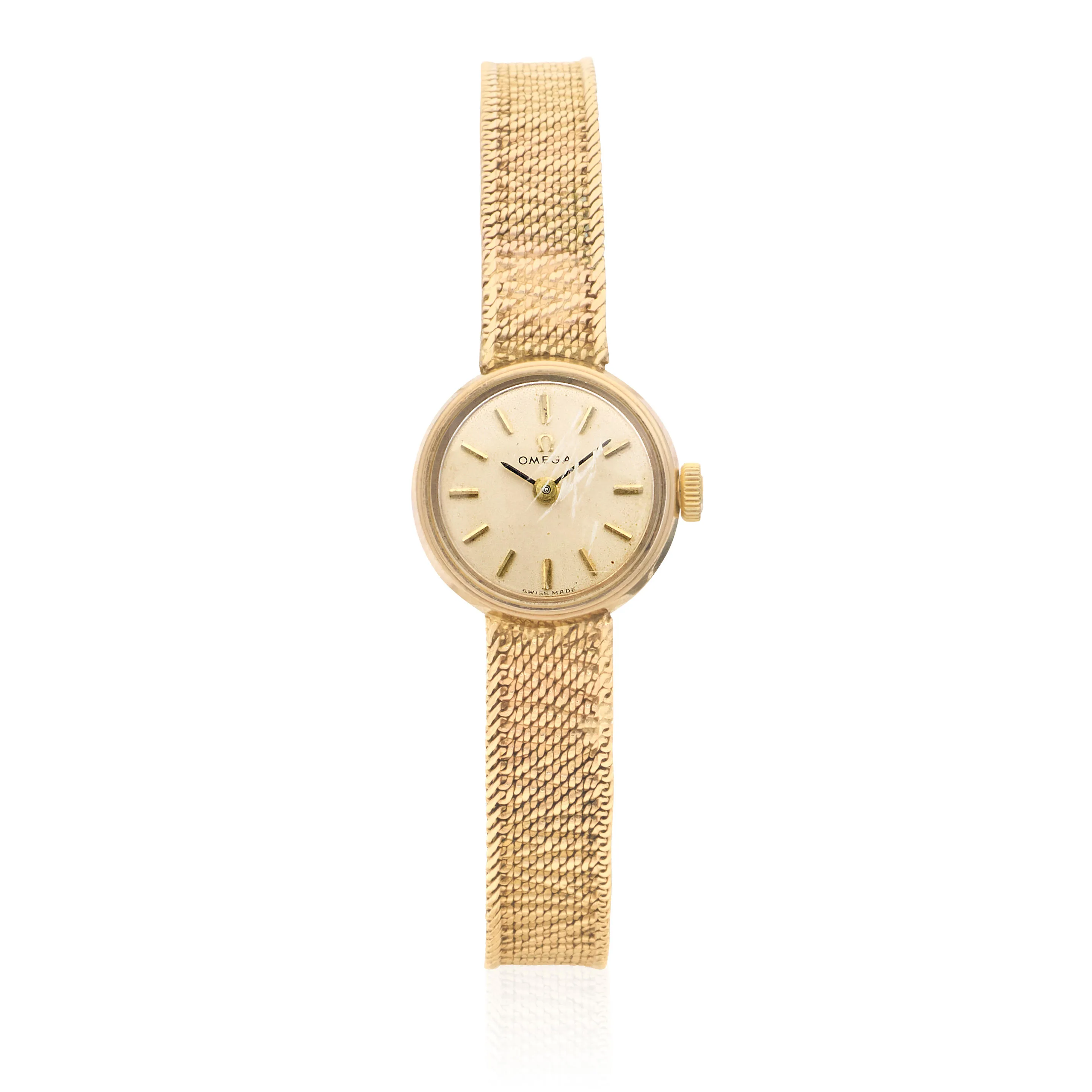 Omega 16mm 9ct Yellow gold Silver