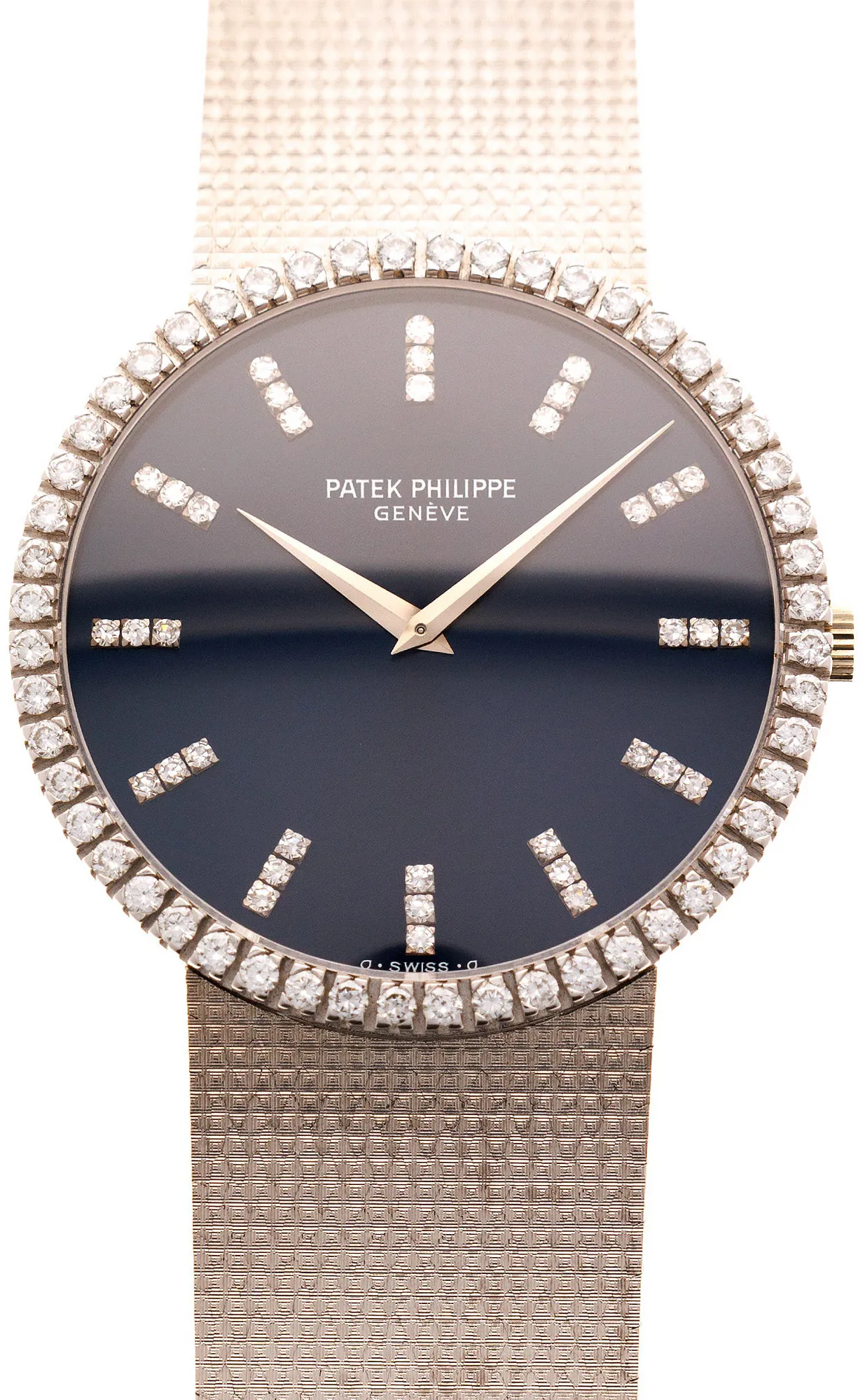 Patek Philippe Calatrava 3588/7 35mm  18k WG Blue and Diamond