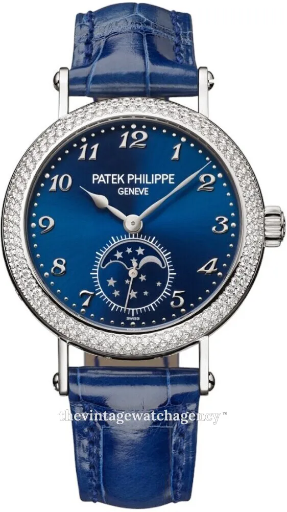 Patek Philippe Moonphase 7121/200G-001 33mm 18k white gold Blue