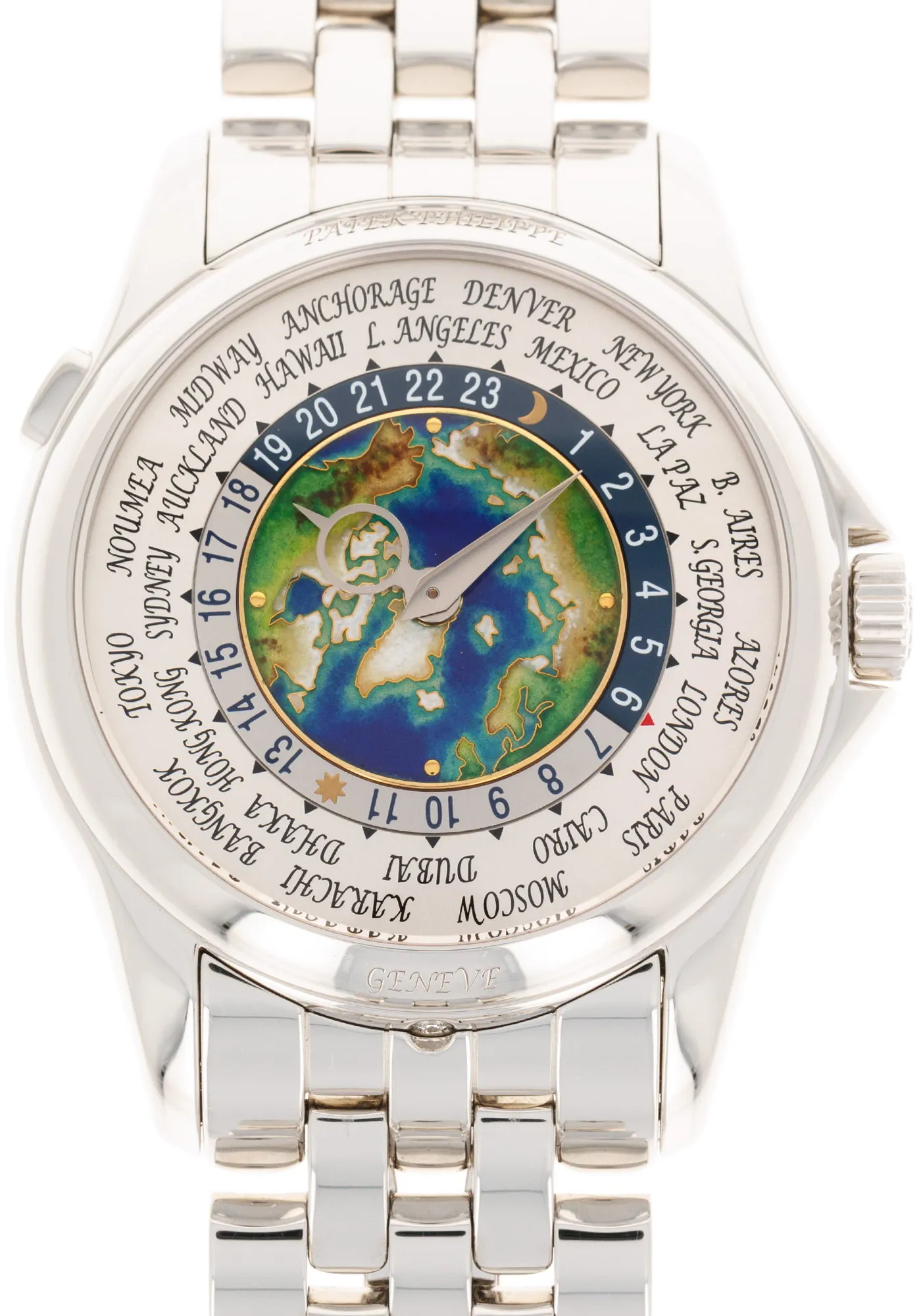 Patek Philippe World Time 5131 39.5mm Platinum Cloisonné