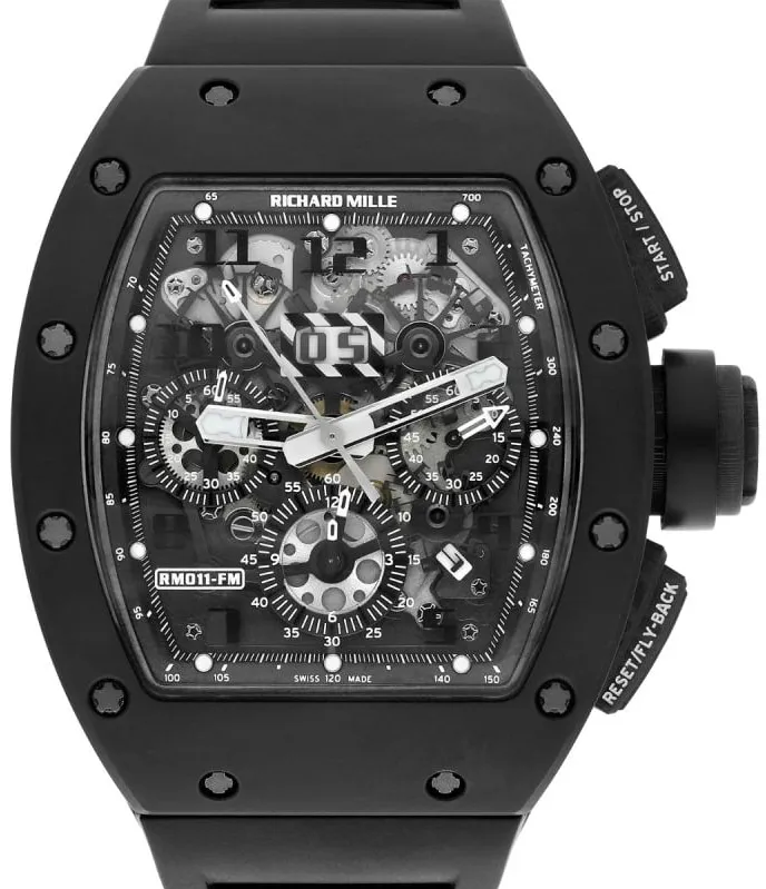 Richard Mille RM 011 RM011 AO CA-TZP 50.5mm Carbon fiber Skeletonized