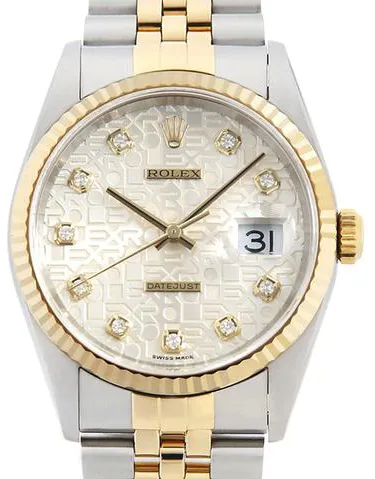 Rolex Datejust 16233G 36mm Yellow gold and Stainless steel Silver