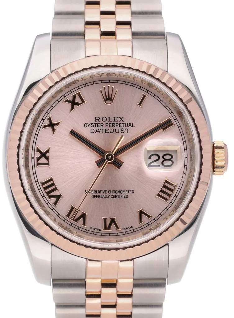 Rolex Datejust 36 116231 36mm Rose gold and Stainless steel Salmon