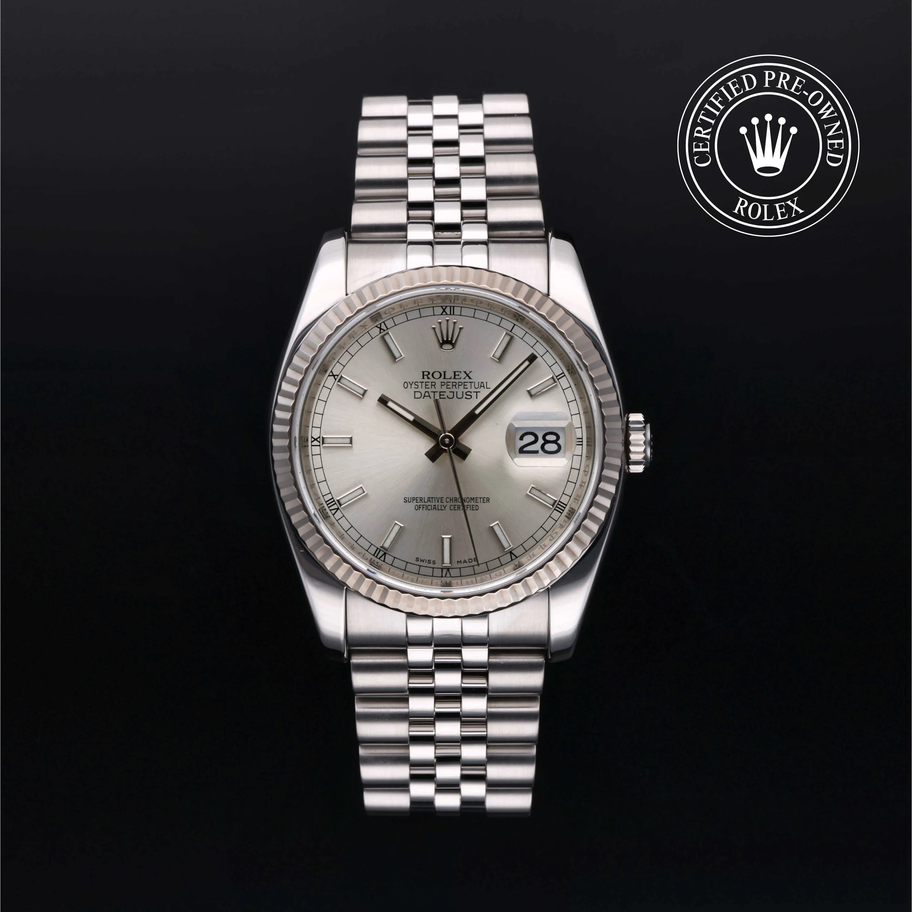 Rolex Datejust 36 116234-0080 36mm White gold Silver