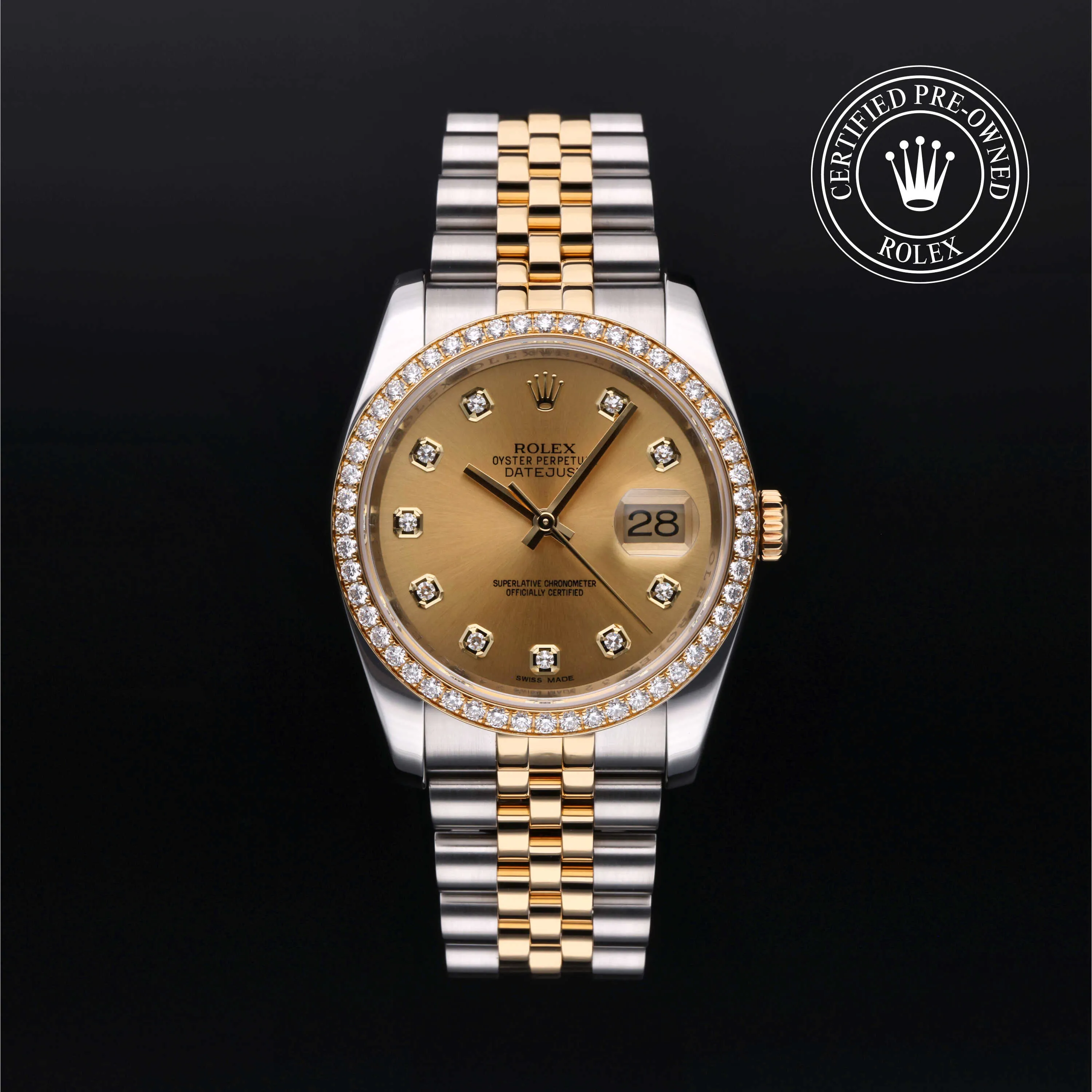 Rolex Datejust 36 116243-0005 36mm Yellow gold Champagne