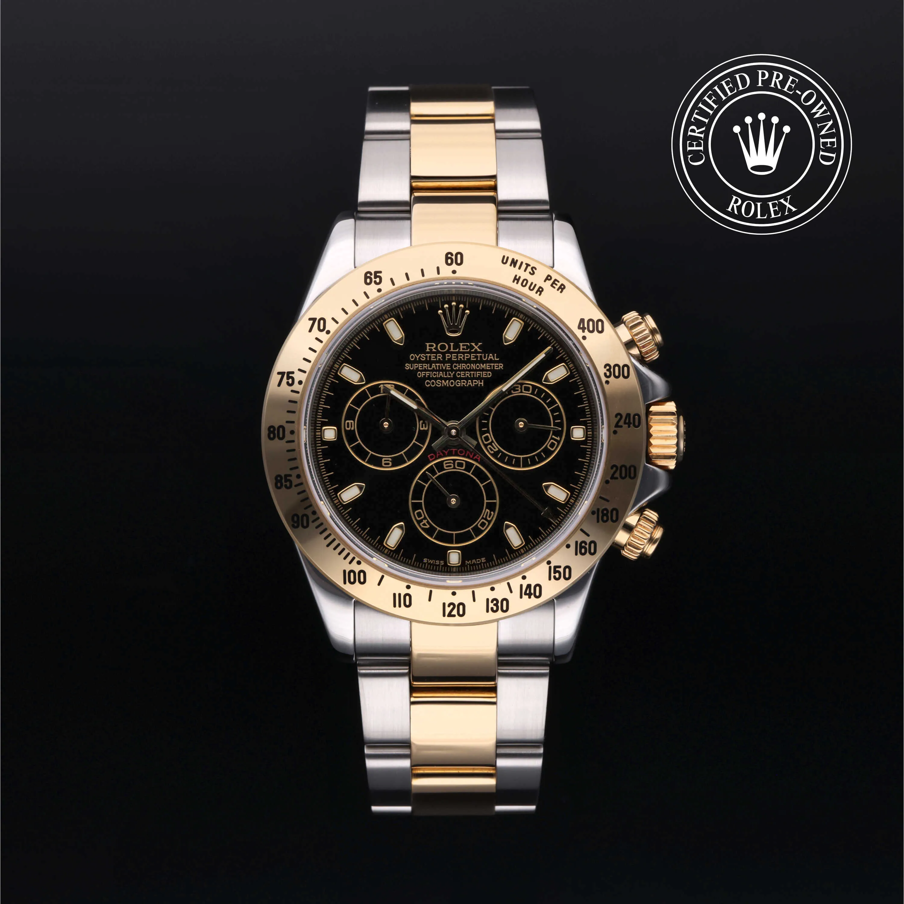 Rolex Oyster Perpetual "Cosmograph Daytona" 116523-0028 40mm Yellow gold Black