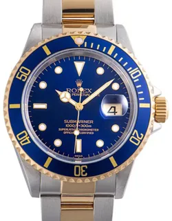 Rolex Submariner 16613 White gold Blue