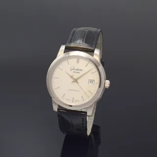 Glashütte Senator 18k white gold Silver