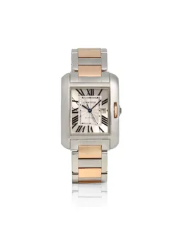 Cartier Tank Anglaise Stainless steel and 18k rose gold Silver