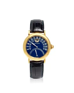 Gérald Genta Bi-Retro Jump Hour G.3734 18k Gold Blue