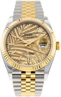 Rolex Datejust 36 126233 Yellow gold and Stainless steel Golden Palm Motif