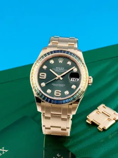 Rolex Pearlmaster 86348SABLV 18k yellow gold Green