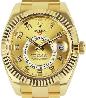 Rolex Sky-Dweller 326938 18k yellow gold Champagne Sunray