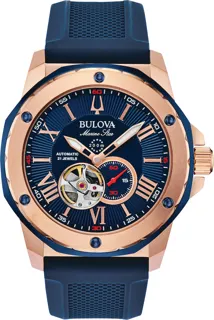 Bulova Marine Star 98A227 Rose Gold PVD Blue