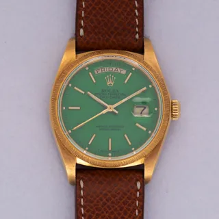 Rolex Day-Date 36 18078 Yellow gold Green