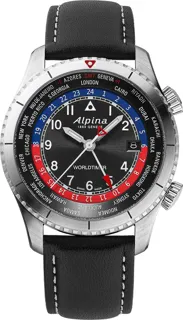 Alpina Starter Pilot Quartz Worldtimer AL-255BRB4S26 Stainless steel Black